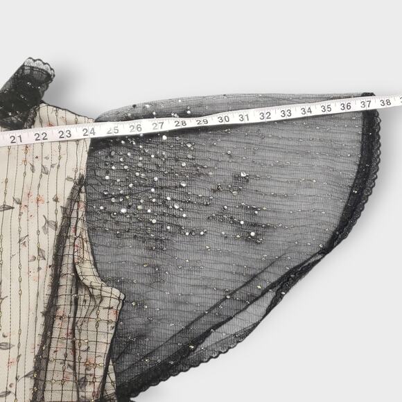 Dark Romance Victorian Sheer Lace Floral Studded Tiered Midi Dress Whimsigoth Sm - Picture 11 of 16